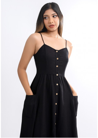 EMMA BLACK STRAPPY DRESS